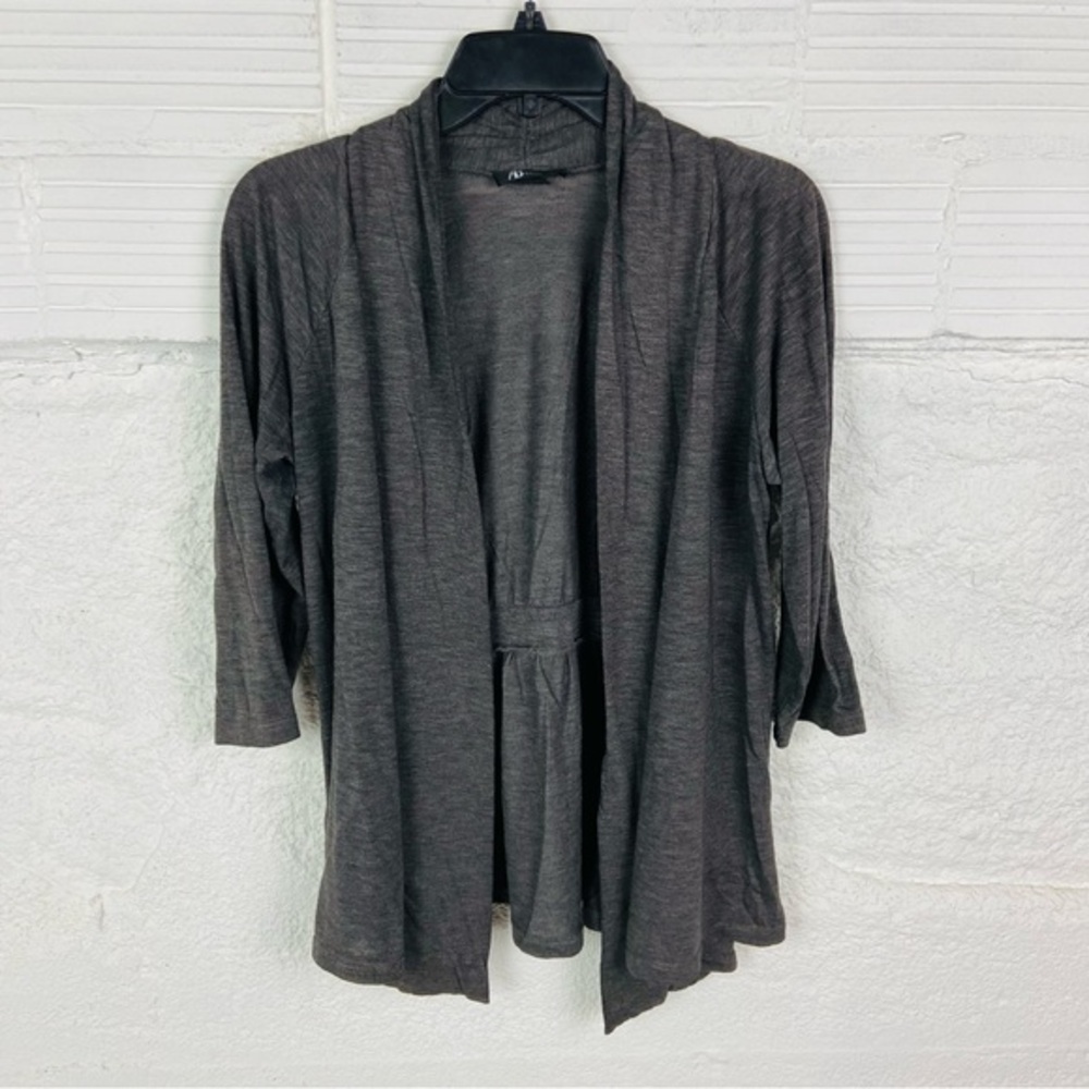 AB Studio Charcoal gray Open Front lightweight Cardigan size XL
